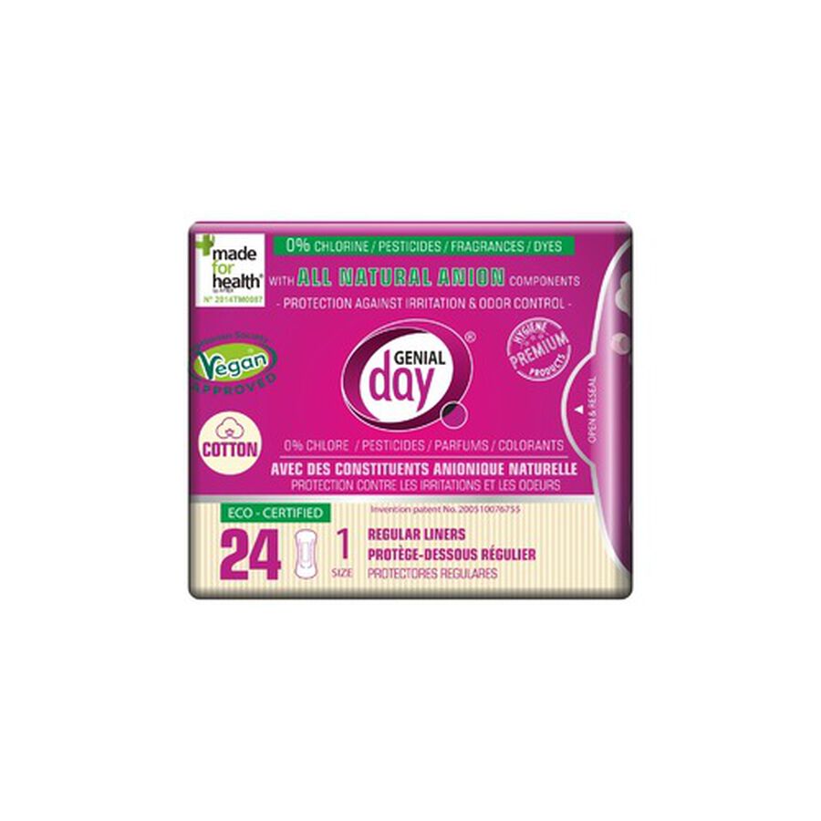 Genial Day Cotton Liners w/Anion Strip, 24 ct., , large image number 0